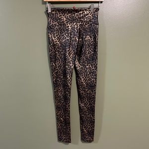 NWOT NEW SPANX Leggings cheetah print shiny Medium M